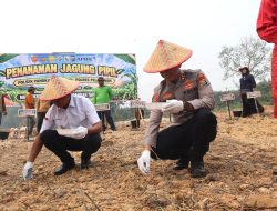 Dukung Asta Cita Presiden, Kapolres Pelalawan Pimpin Tanam Jagung Serentak di Mekar Jaya
