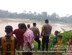 Layanan 110 Direspon Cepat, Polsek Cerenti Sisir Dugaan PETI di Sungai Kuantan Desa Pulau Bayur