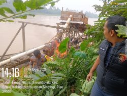 Respon Laporan Warga, Polres Kuansing Tindak 12 Rakit PETI di Tiga Lokasi Berbeda