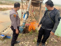 Polsek Kuantan Hilir Musnahkan 3 Rakit PETI di Rawang Ogung, Kapolres: Jaga Lingkungan