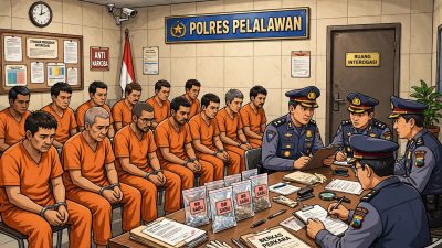 Sepekan, Polres Pelalawan Ungkap 6 Kasus Narkoba, 14 Tersangka Ditangkap dan 83,09 Gram Sabu Diamankan