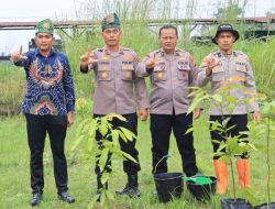 Dukung 1 Juta Pohon Kapolda Riau, Polres Rohil Tanam 50 Bibit di Mako